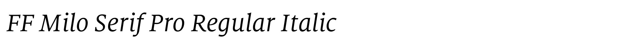 FF Milo Serif Pro Regular Italic image